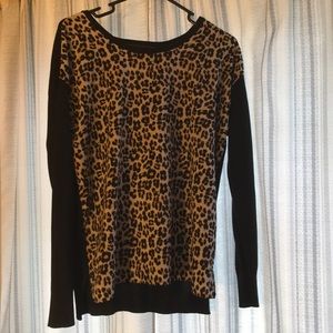 Leopard (cheetah?) print, black back long sleeve.